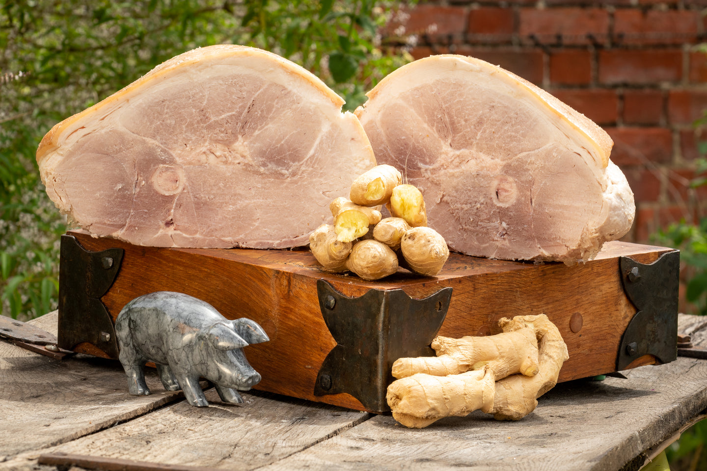 Root Ginger Unsmoked Cooked Half Ham On The Bone - Emmett's