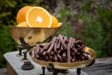 Load image into Gallery viewer, Orange Peel Strips Coated in Plain Chocolate - Emmett&#39;s
