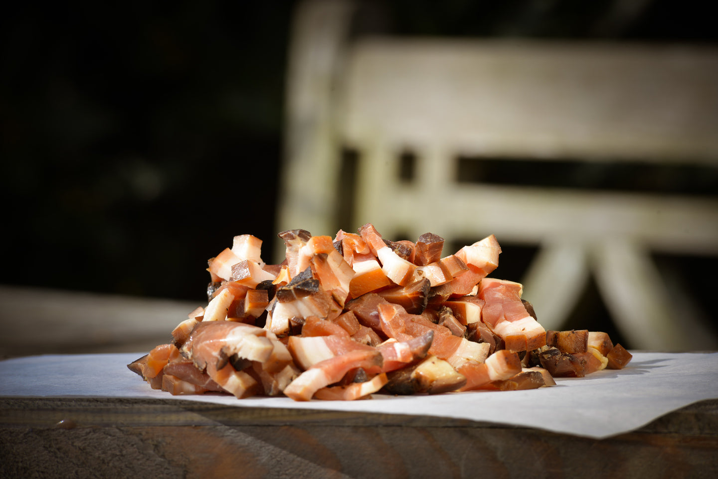Naturally Cured Suffolk Black Bacon Lardons - Emmett's